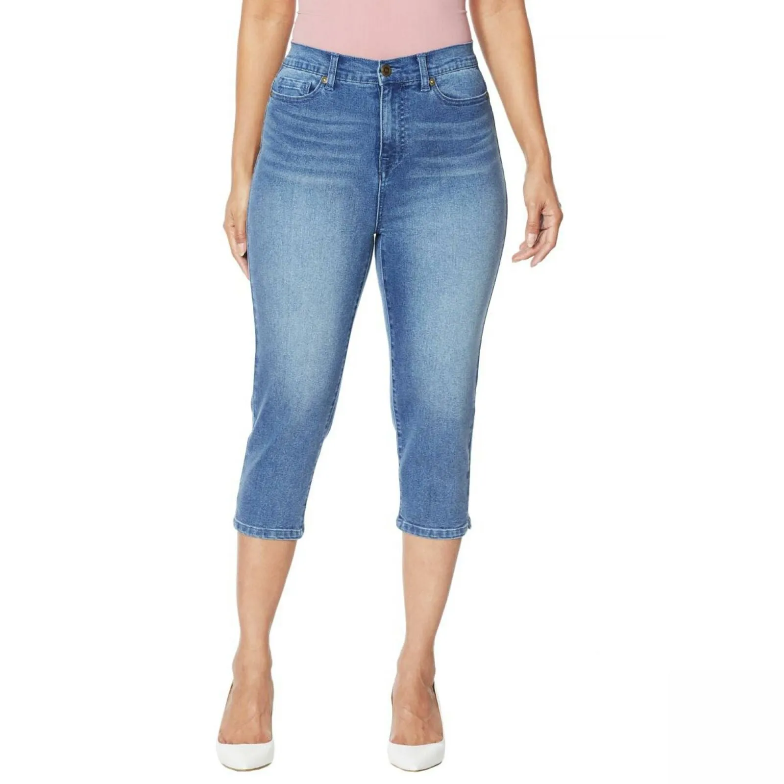 DG2 by Diane Gilman Women's Classic Stretch Denim Pedal Pusher Jeans