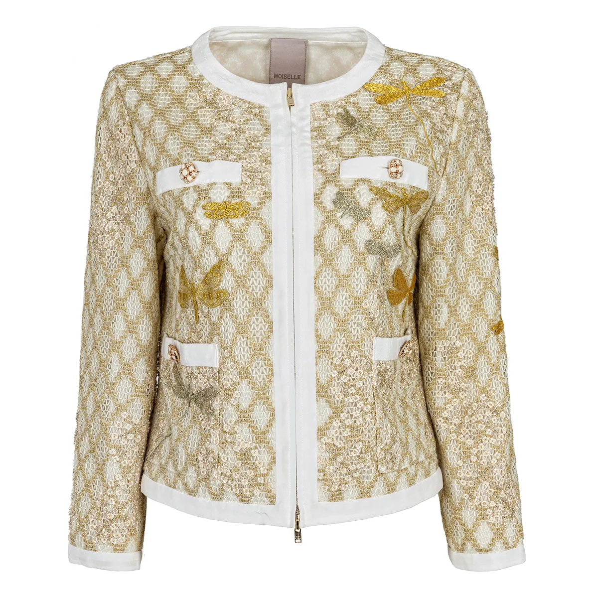 Diamond check embroidered jacket