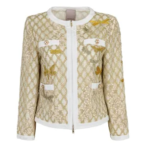 Diamond check embroidered jacket