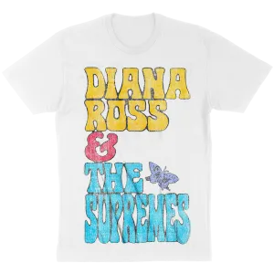 Diana Ross And The Supremes "Stacked Butterfly" T-Shirt in White