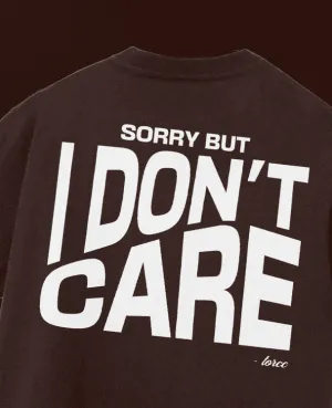Don't Care Printed Oversized T-shirt | Drop Shoulder T-shirt