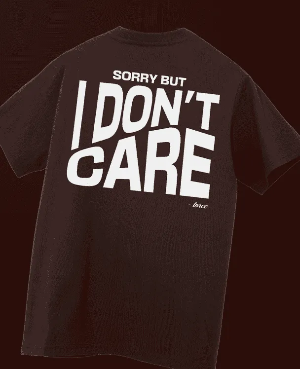 Don't Care Printed Oversized T-shirt | Drop Shoulder T-shirt