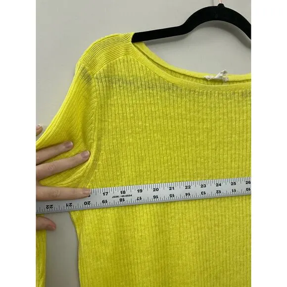 Eileen Fischer Lagenlook Capsule‎ Minimalist 100% Linen Sunny Yellow Sweater M/L