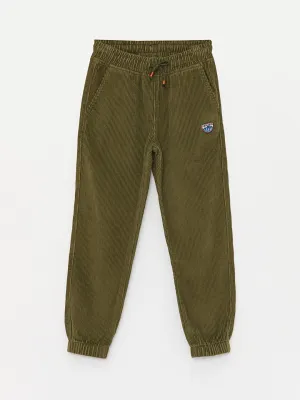 Elastic Waist Velvet Boys Jogger Pants