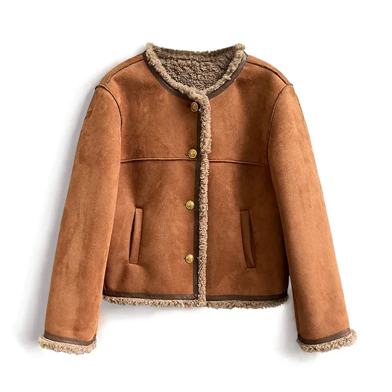 Elegant-fitting suede women's jacket