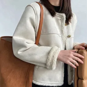 Elegant-fitting suede women's jacket