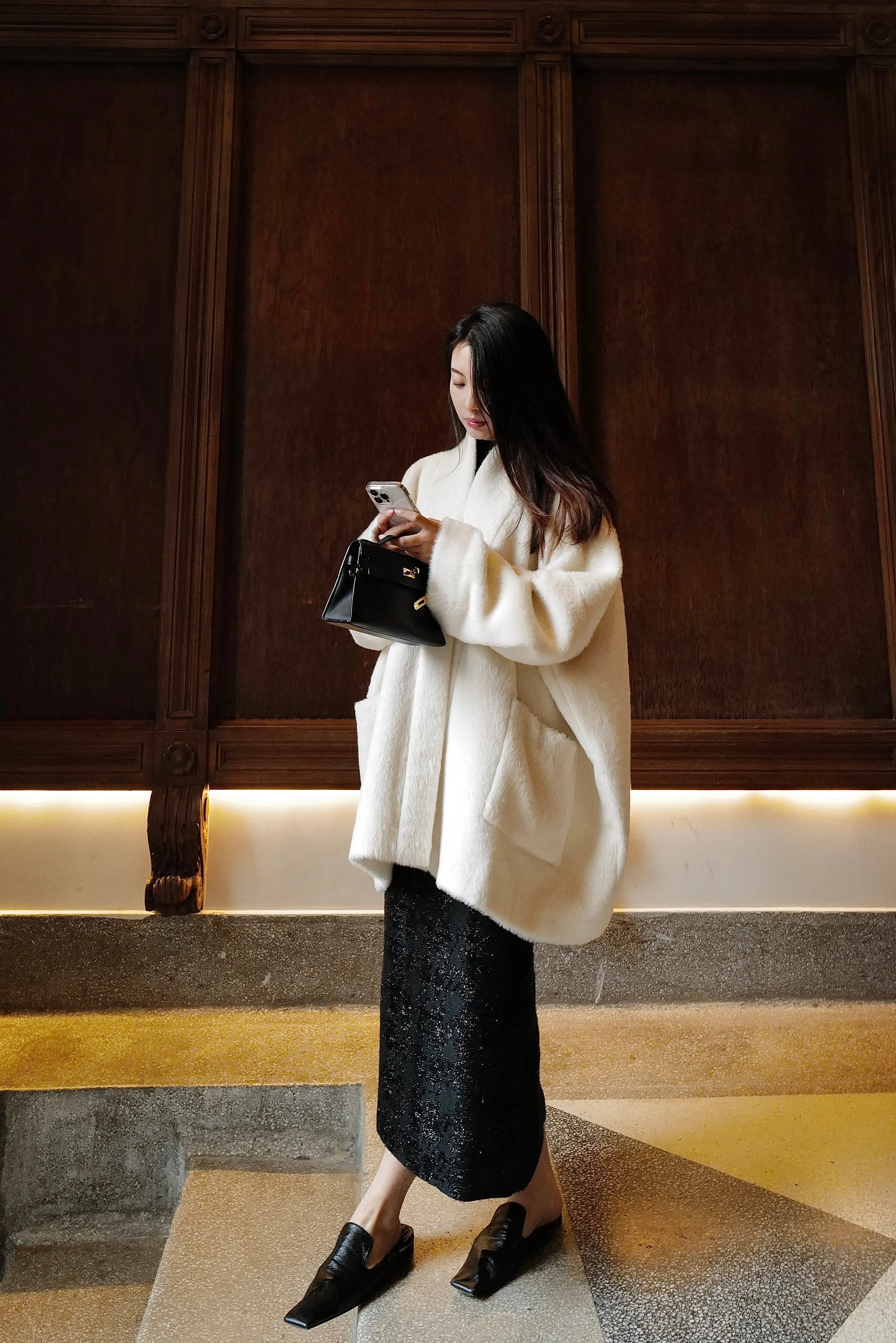 Elegant Oversized Shawl Coat