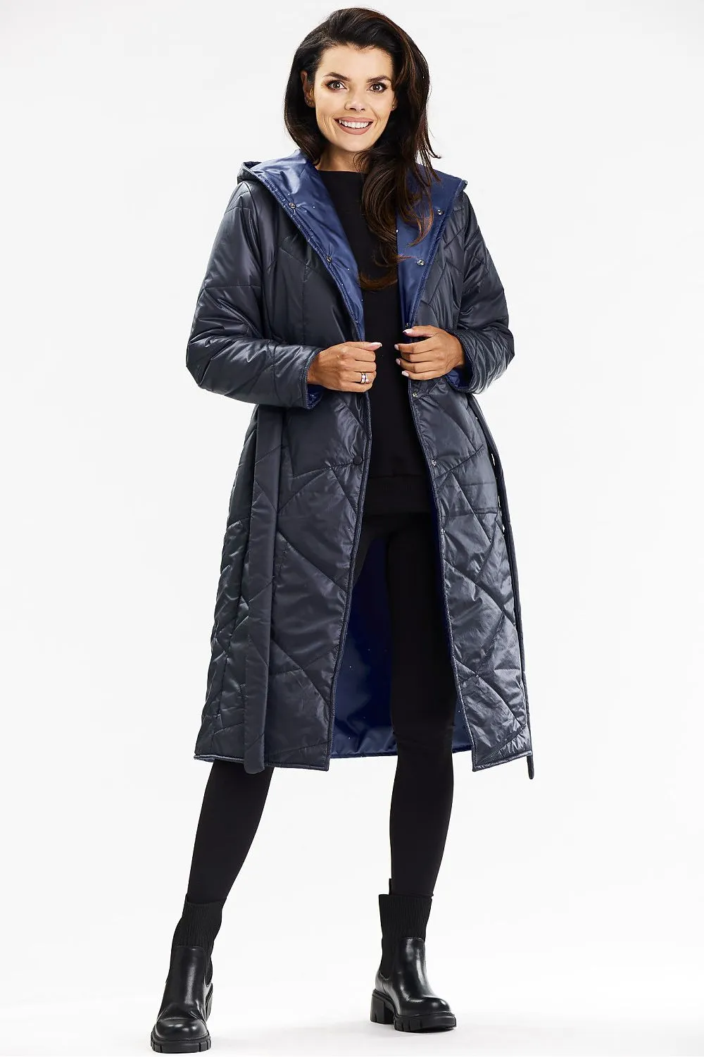 Elegant Quilted Long Coat