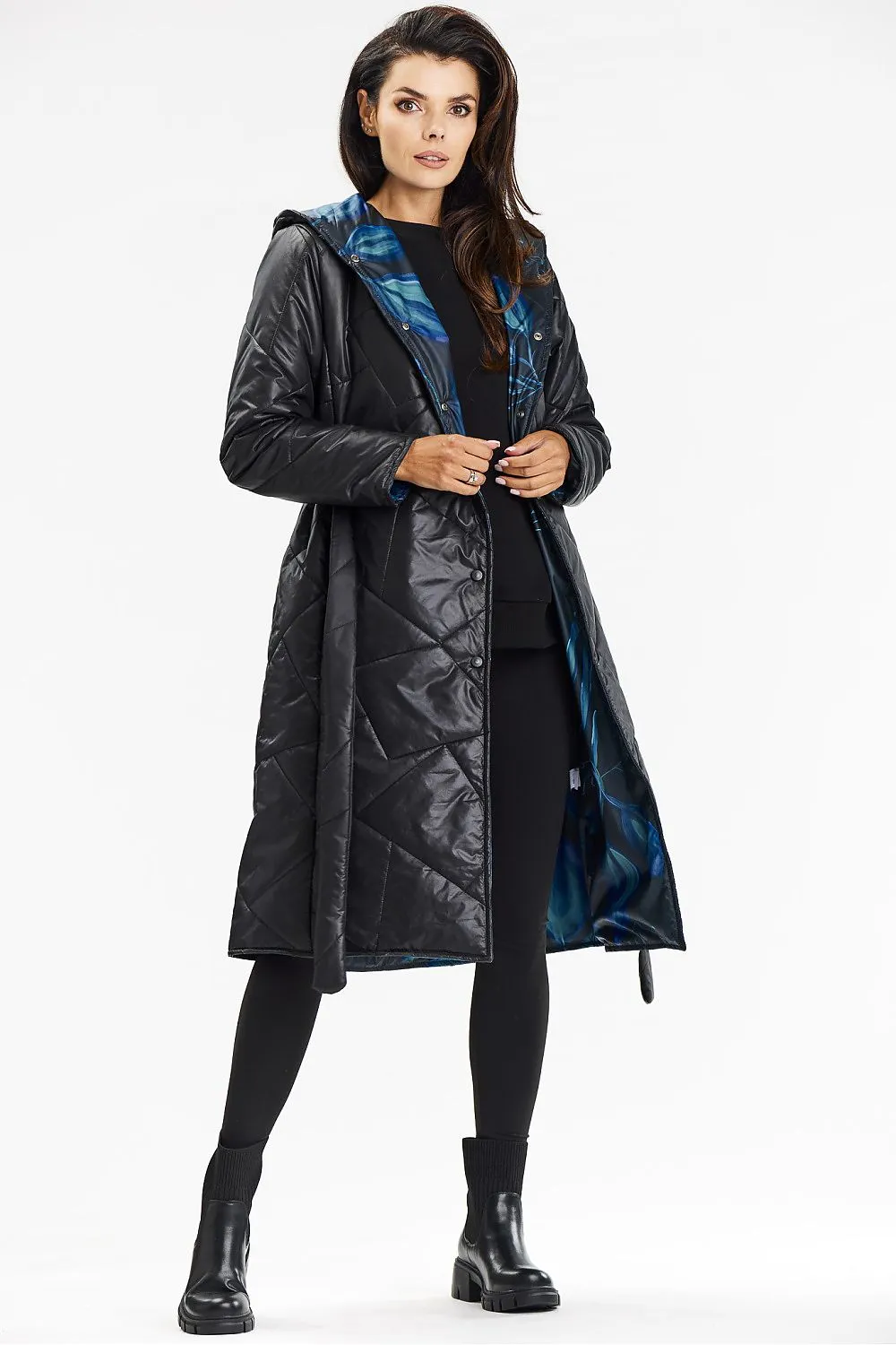 Elegant Quilted Long Coat