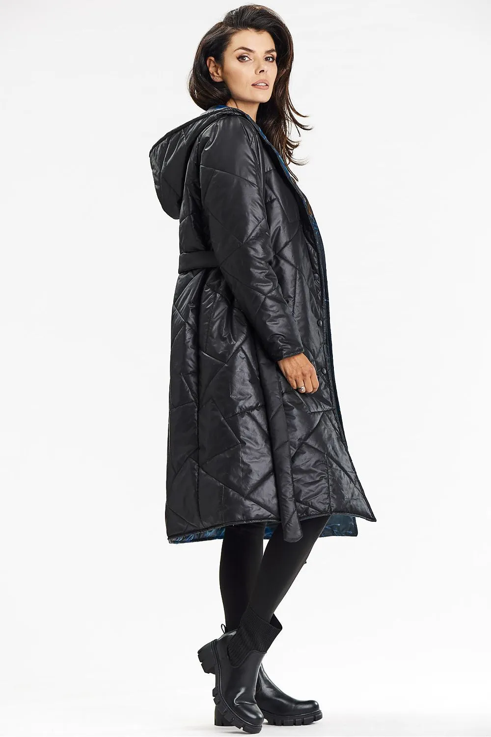 Elegant Quilted Long Coat