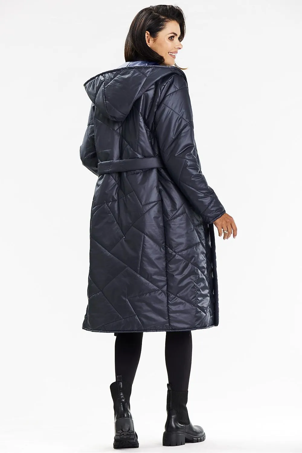 Elegant Quilted Long Coat