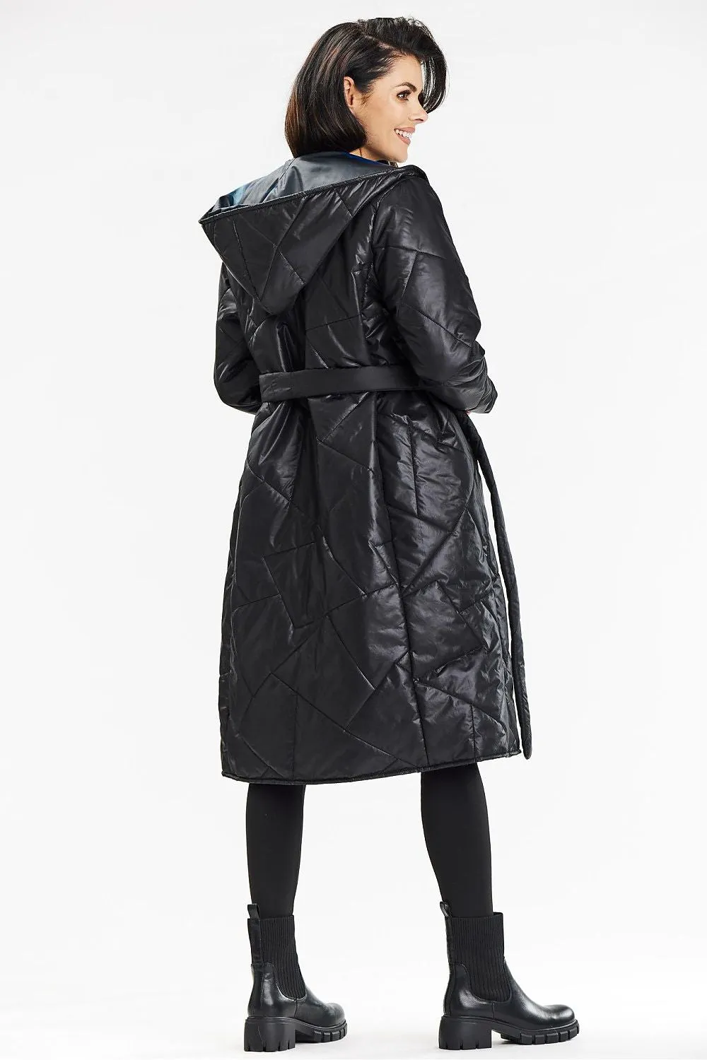 Elegant Quilted Long Coat