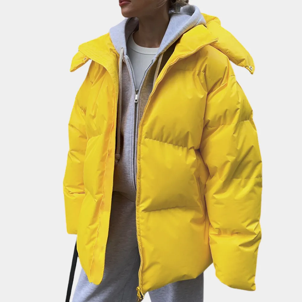 Elegant women's coat with light padding from- Maron