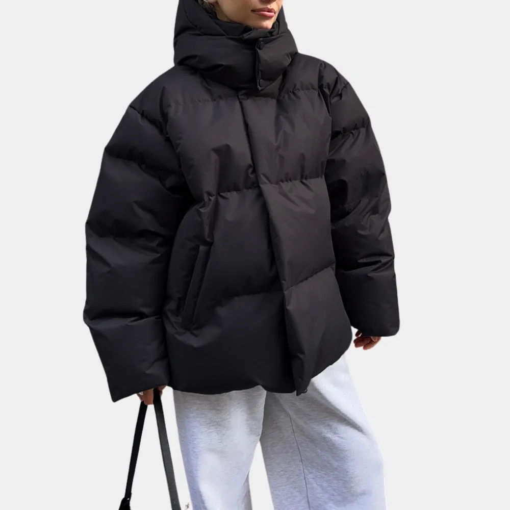 Elegant women's coat with light padding from- Maron