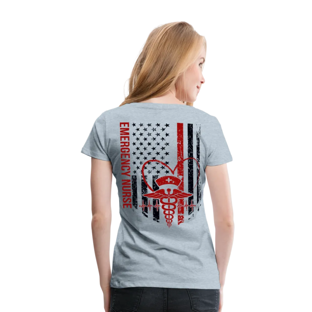 Emergency Nurse Flag Women’s Premium T-Shirt (CK4126)