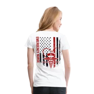 Emergency Nurse Flag Women’s Premium T-Shirt (CK4126)
