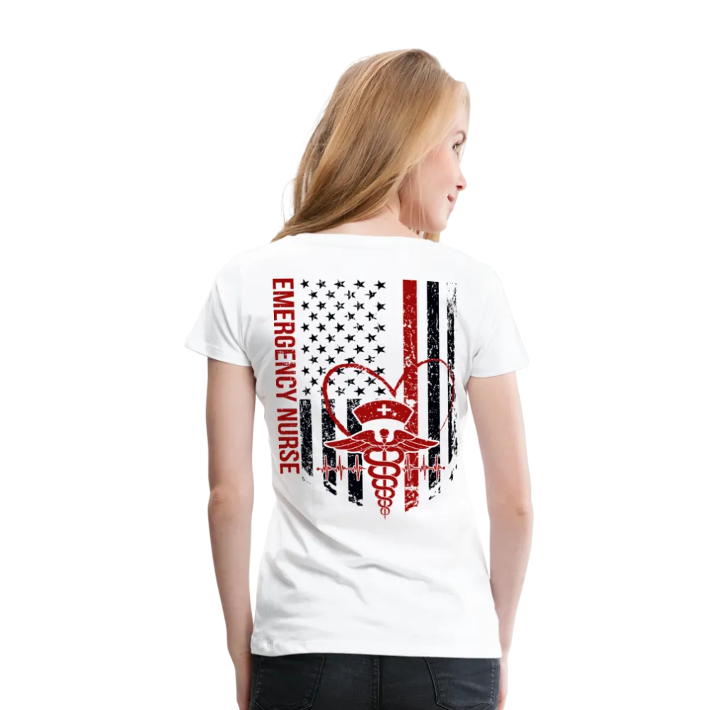 Emergency Nurse Flag Women’s Premium T-Shirt (CK4126)