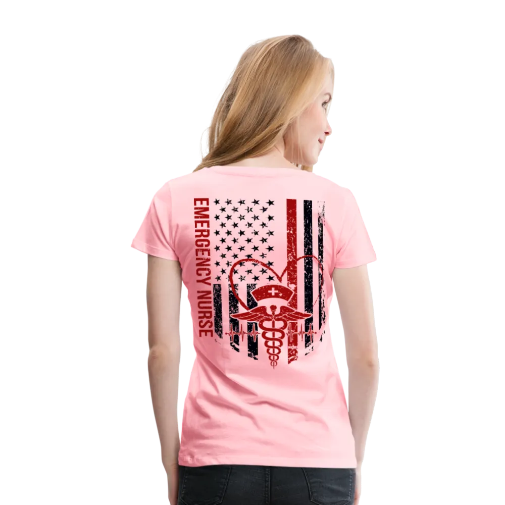 Emergency Nurse Flag Women’s Premium T-Shirt (CK4126)