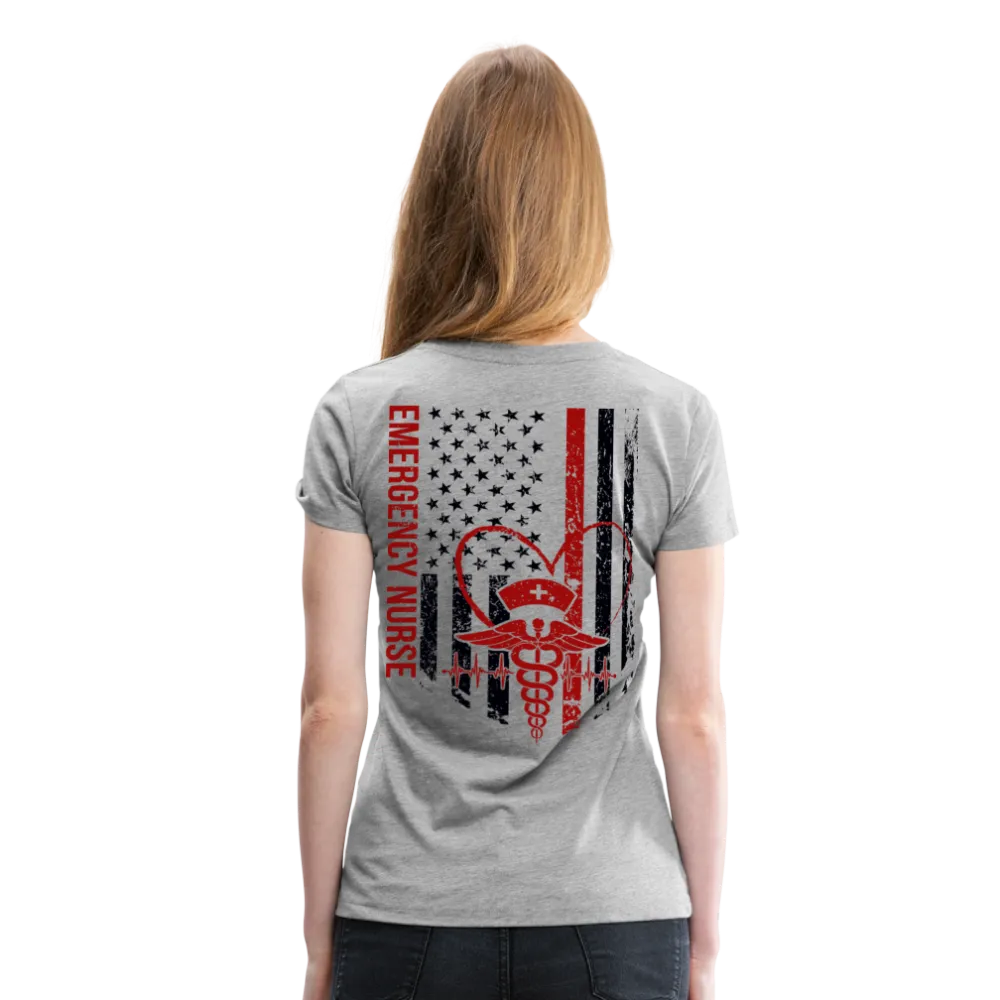Emergency Nurse Flag Women’s Premium T-Shirt (CK4126)