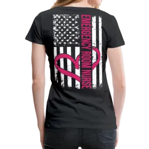 Emergency Room Nurse Flag Back RN Front Women’s Premium T-Shirt