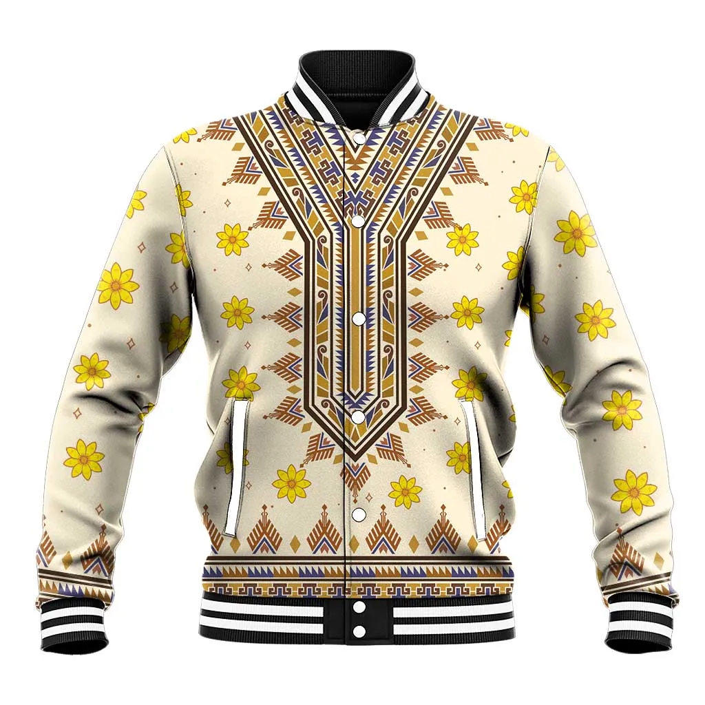 Enkutatash Dashiki Adey Abeba Pattern Baseball Jacket LT01