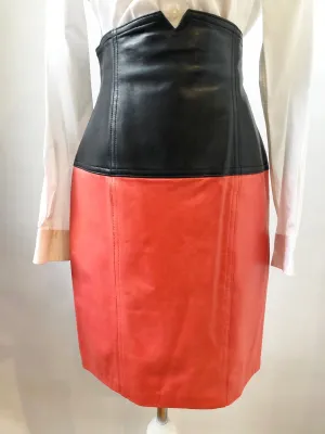 Escada Leather Skirt Size 40 De (6 Us)