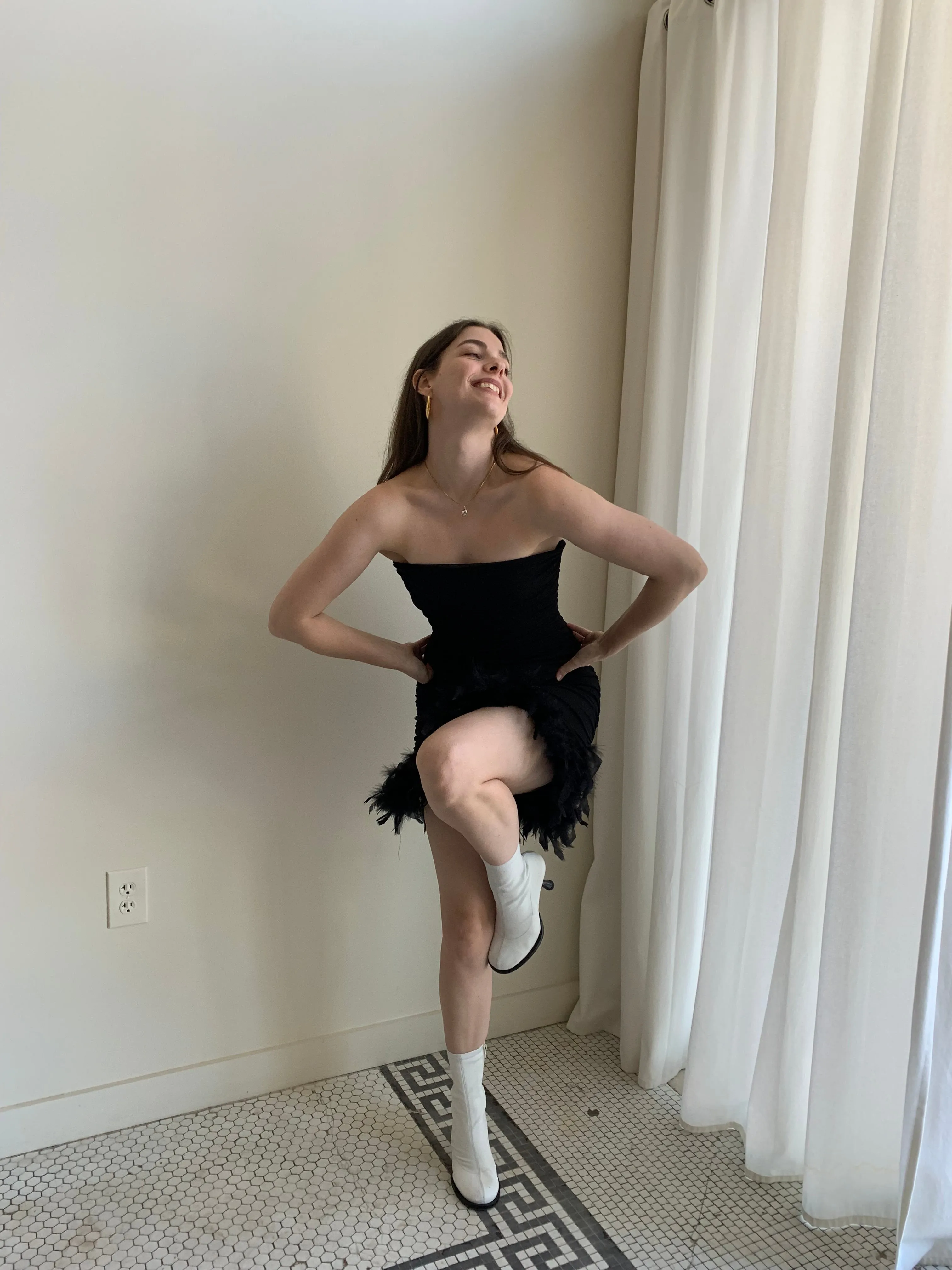 Feather tube dress