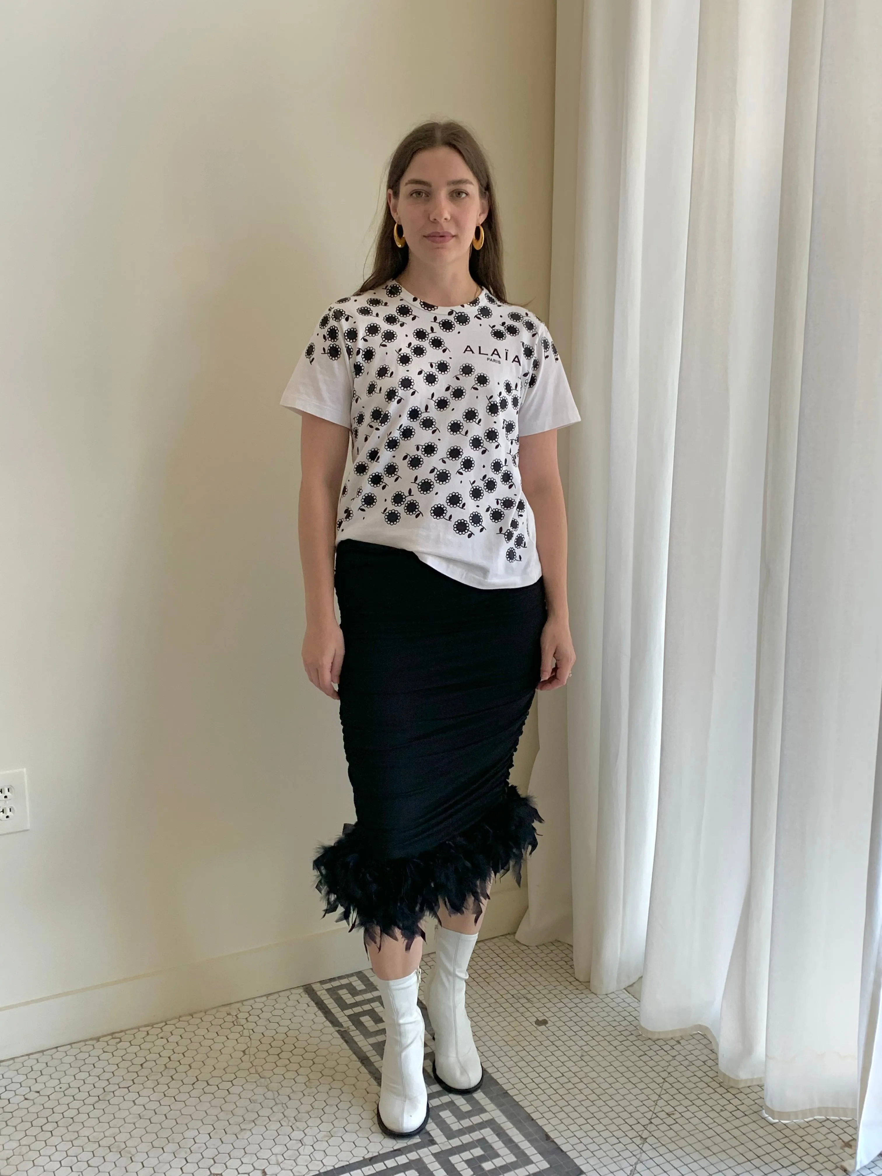 Feather tube dress