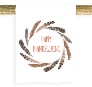 Feather Wreath Thanksgiving Towel
