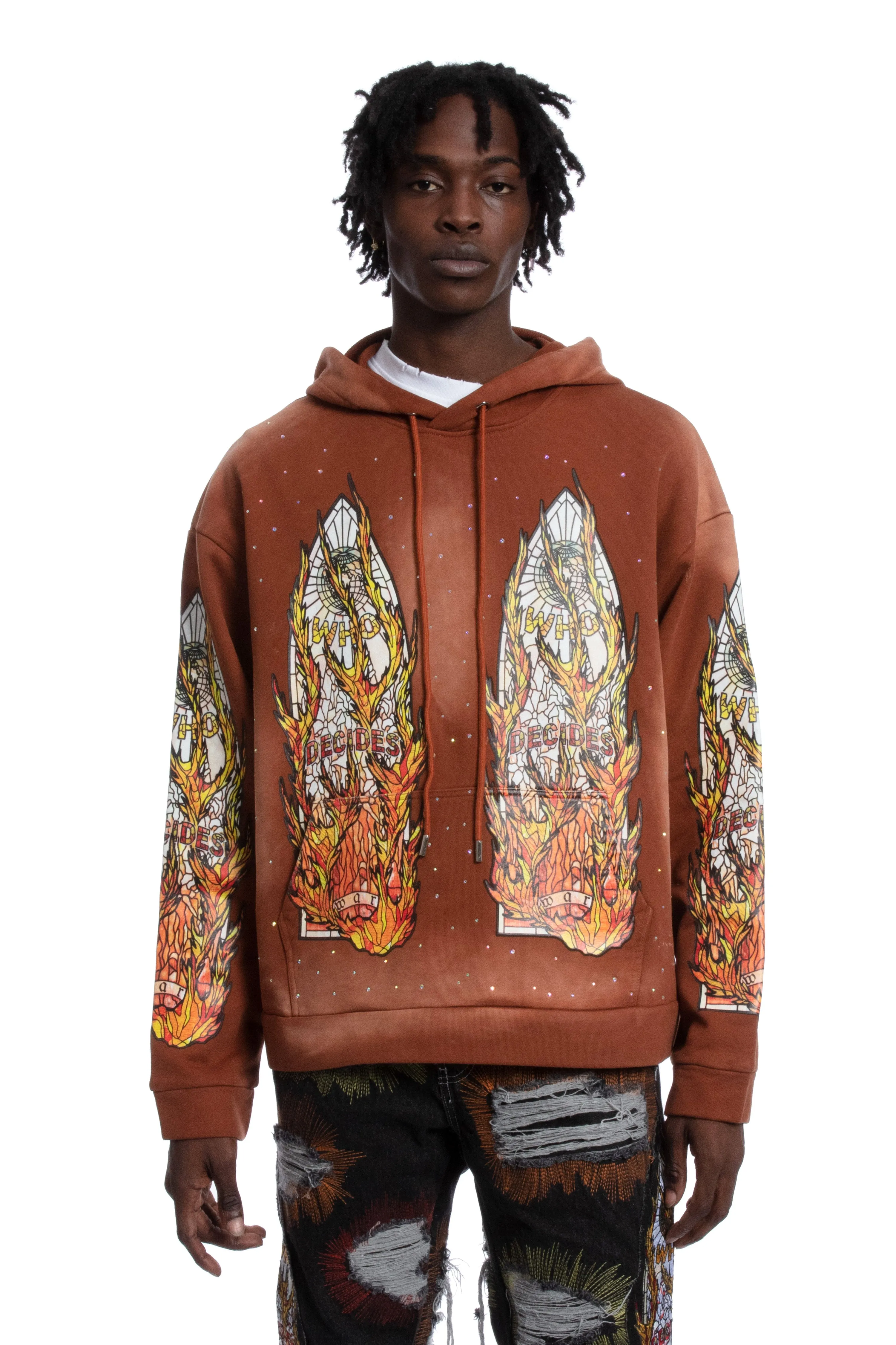FLAME GLASS HOODED SWEATSHIRT