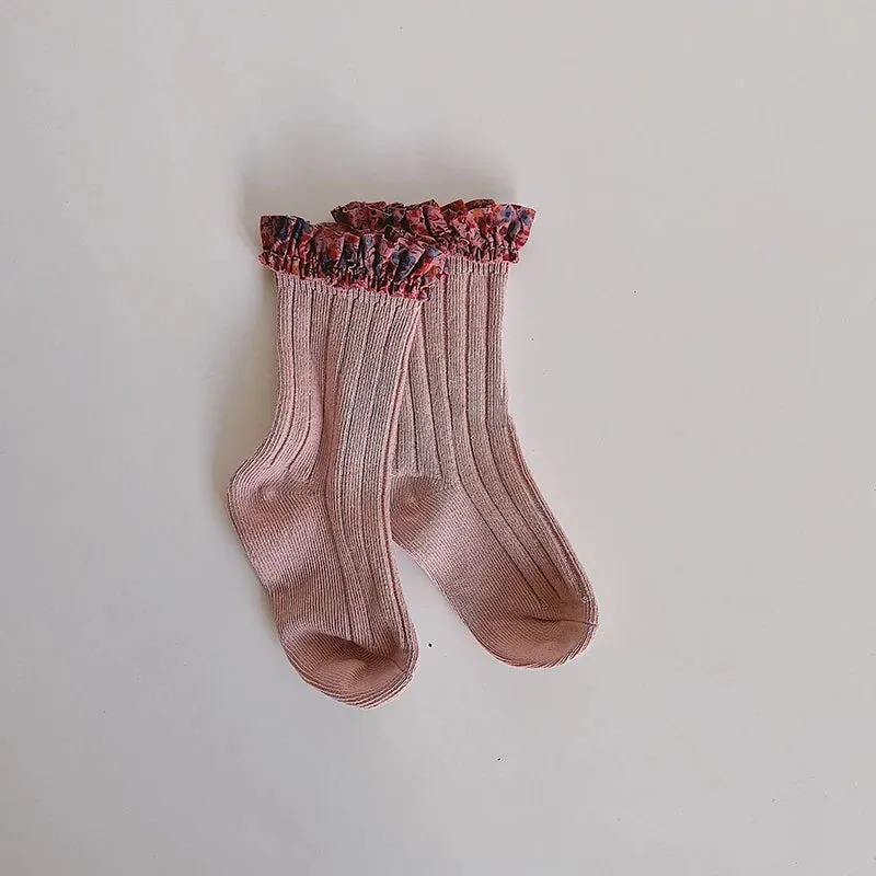 Floral Lace Ruffle Socks