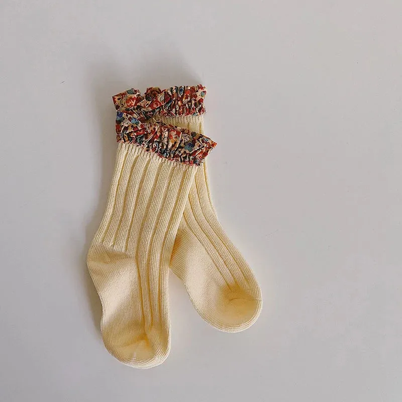 Floral Lace Ruffle Socks