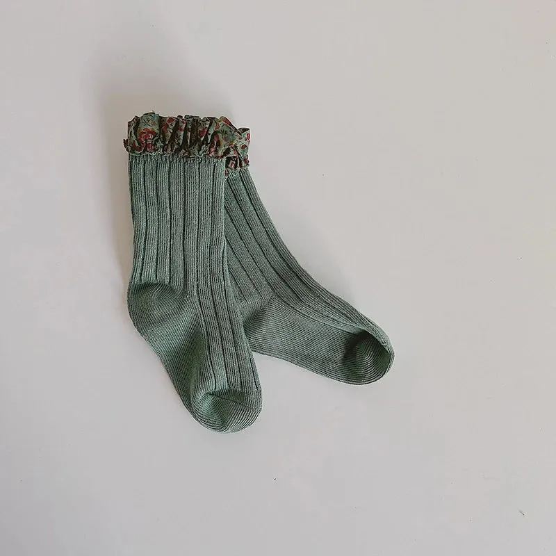 Floral Lace Ruffle Socks