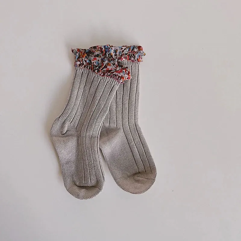 Floral Lace Ruffle Socks