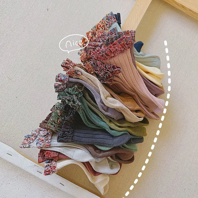 Floral Lace Ruffle Socks