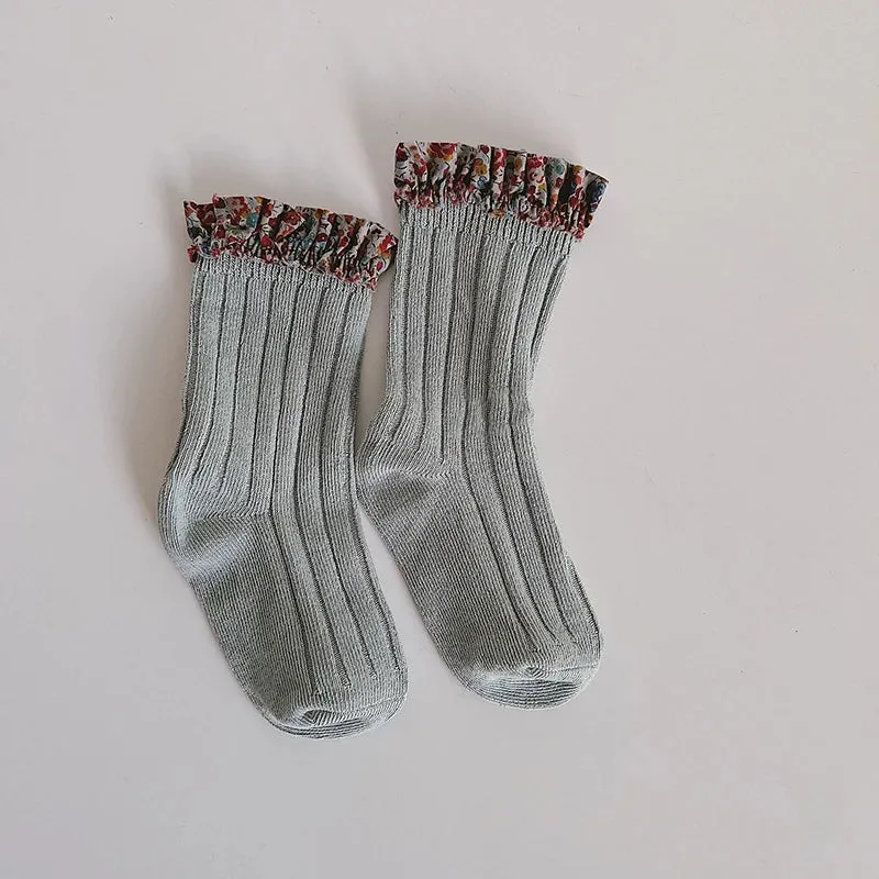 Floral Lace Ruffle Socks