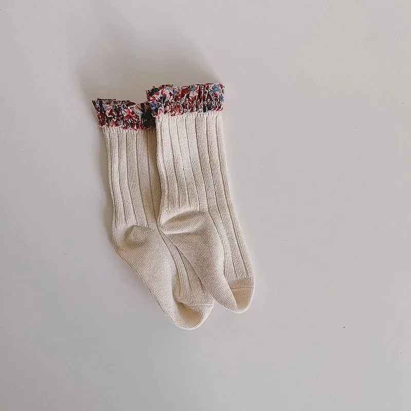 Floral Lace Ruffle Socks