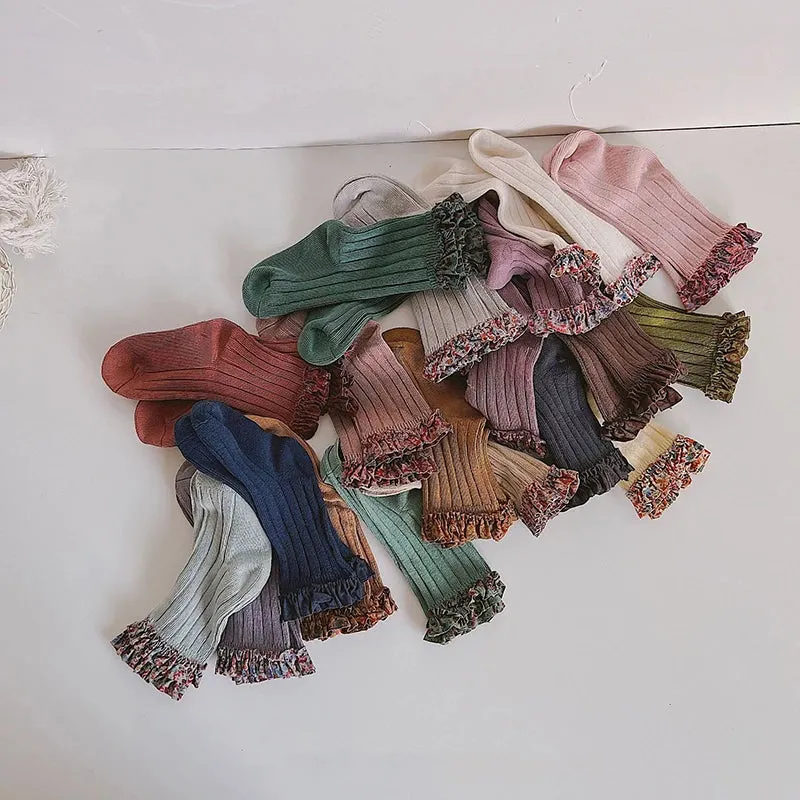 Floral Lace Ruffle Socks
