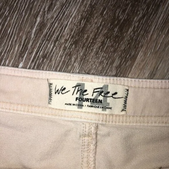 Free People Fine Line Straight Leg Corduroy Crop Jeans In Moon Rising Cream 14