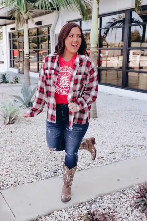 Fresh Air Plaid Flannel Shirt - Red
