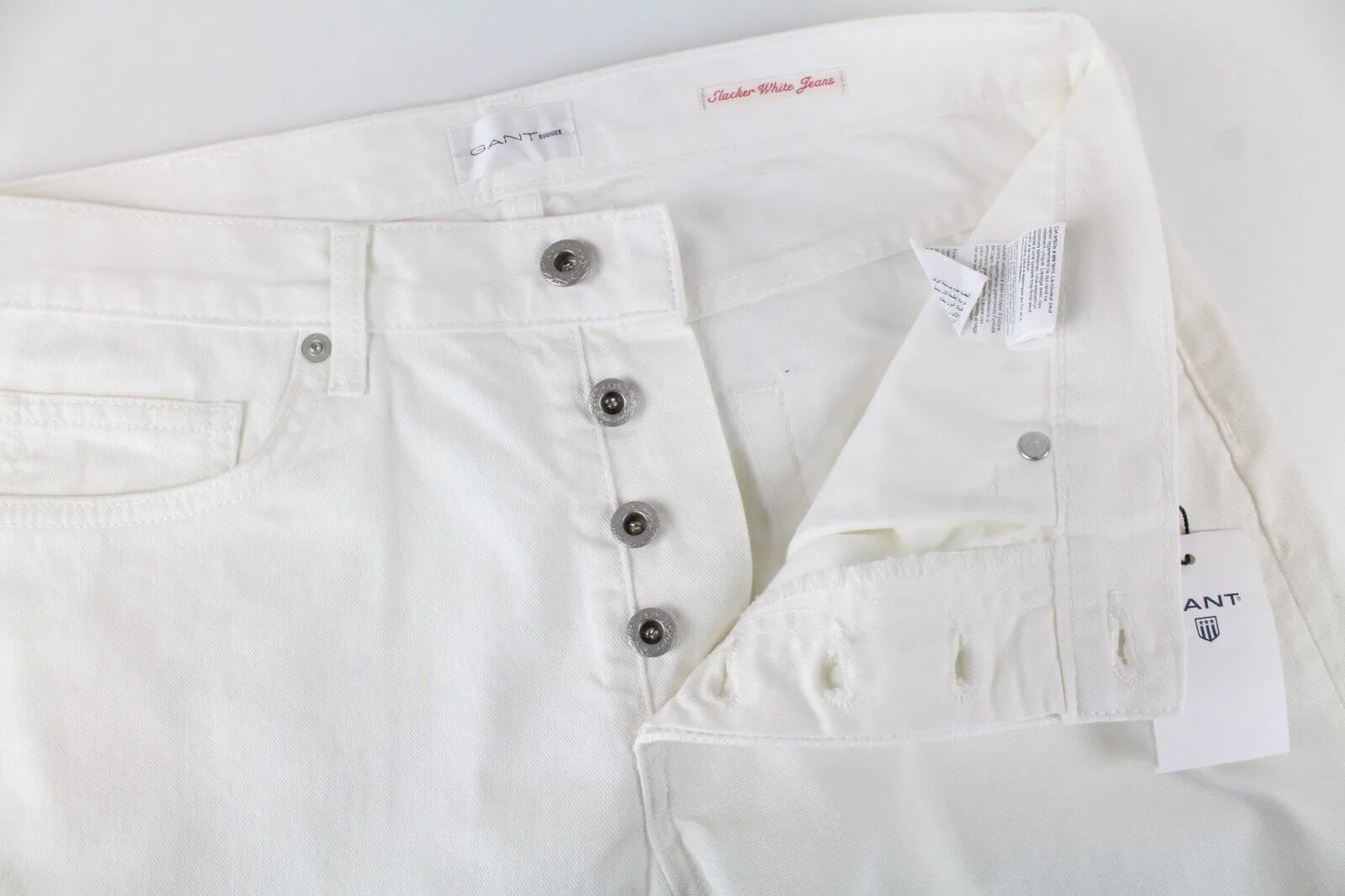 GANT RUGGER Women's Off White Slacker Jeans 410158 $195 NWT