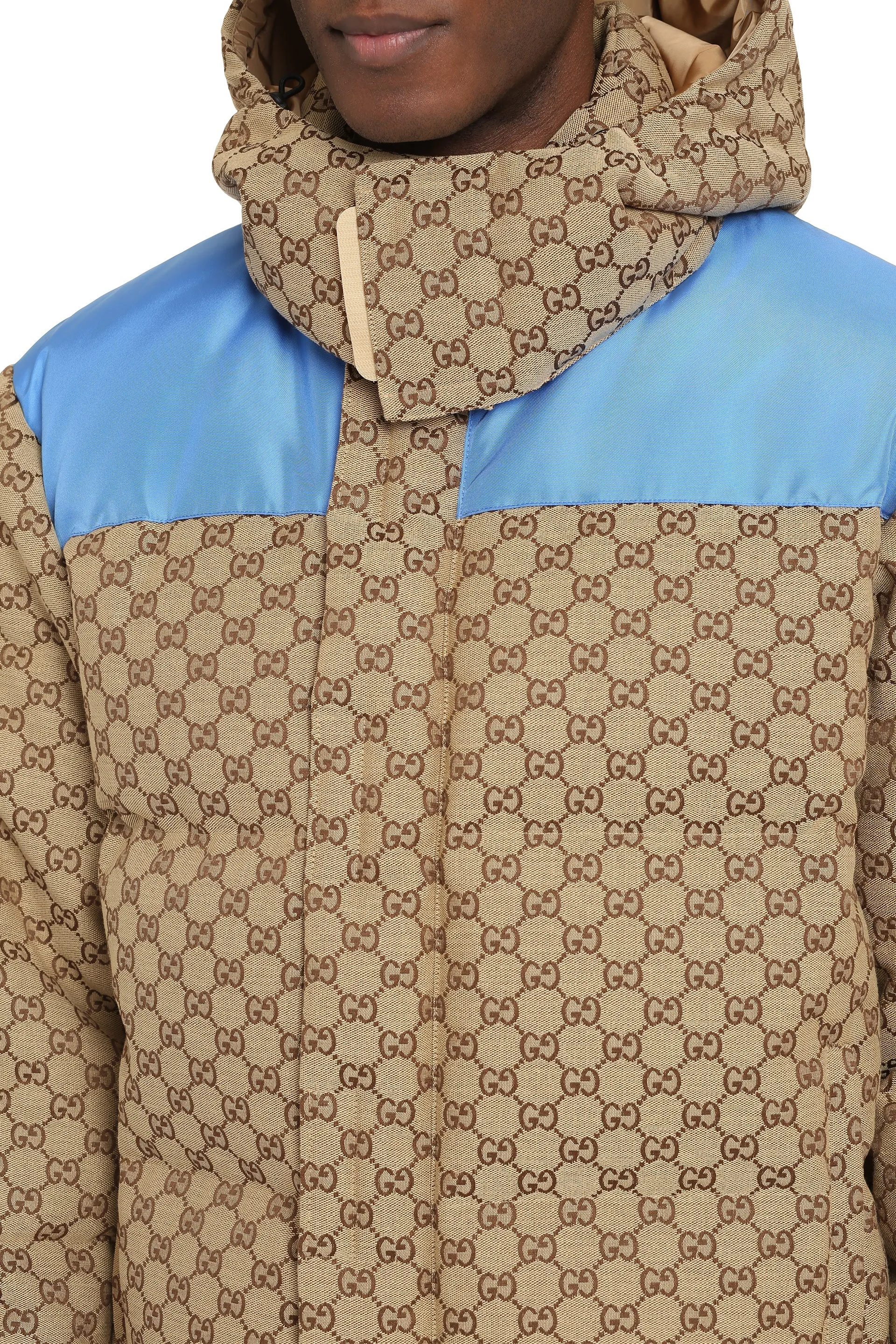 GG fabric down jacket