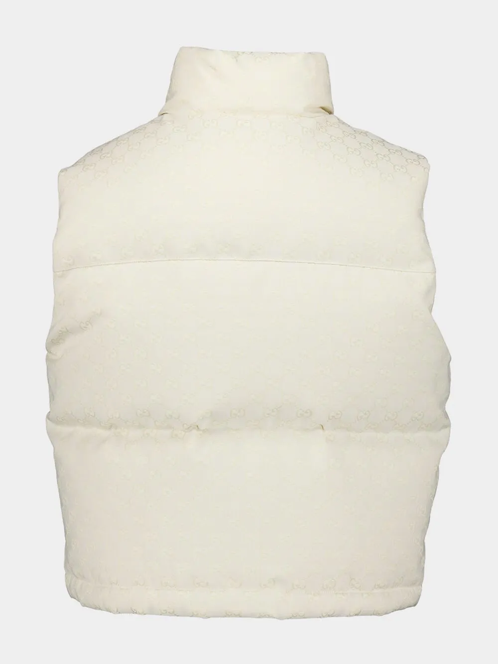 GG-Pattern Canvas Puffer Vest