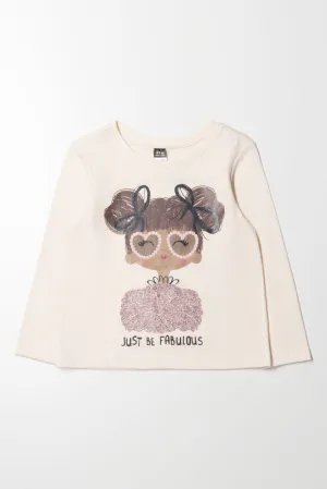 Girl Long Sleeve T-Shirt Cream