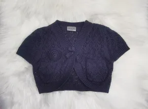 GIRL SIZE 6X / 7 YEARS - NEVADA, Soft Knit Shrug, Navy EUC B32
