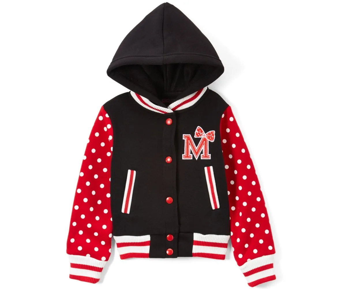 Girl Varsity Jacket With Polka Dots