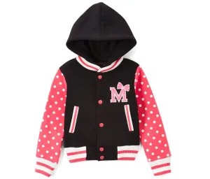 Girl Varsity Jacket With Polka Dots
