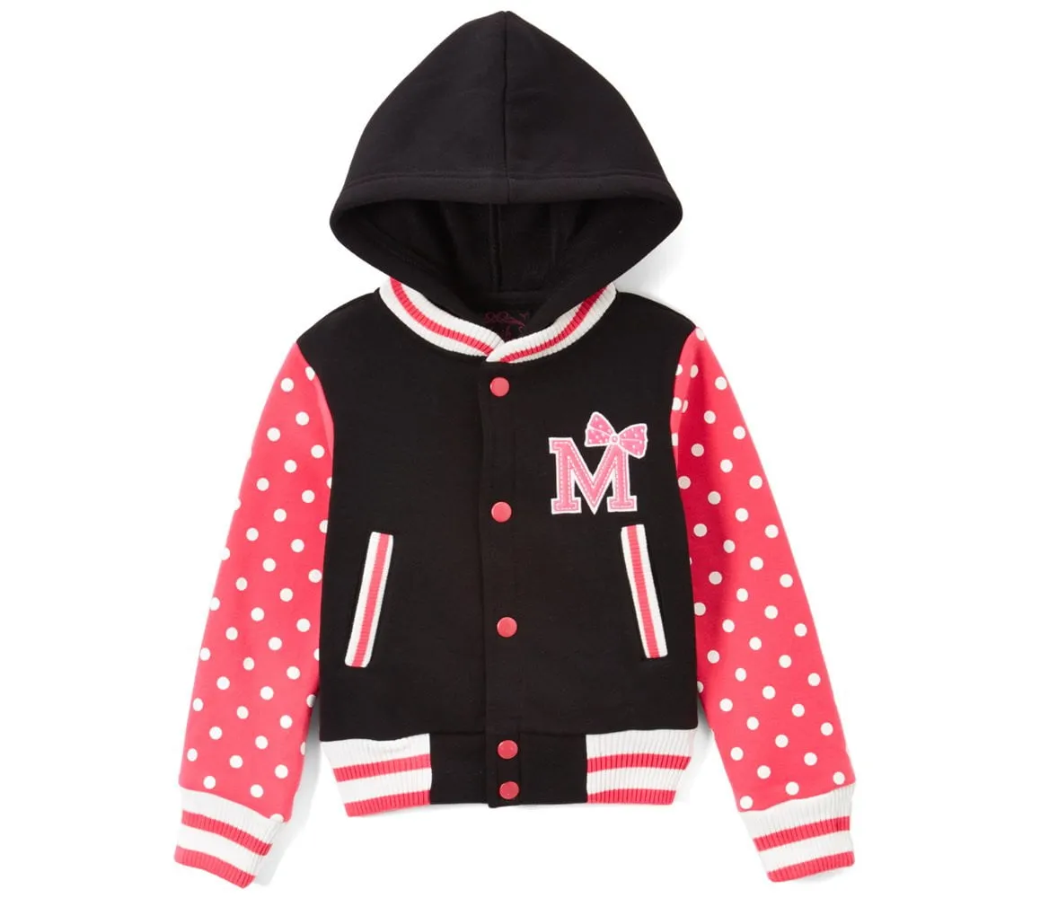 Girl Varsity Jacket With Polka Dots