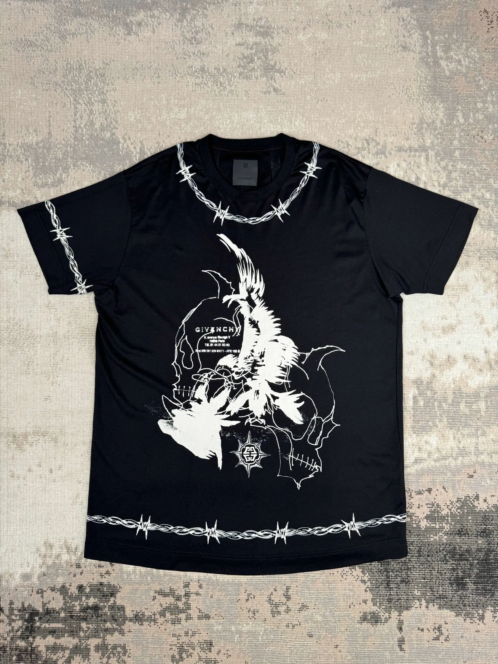 Givenchy Oversized Gothic Print T-Shirt - Black (Unused)