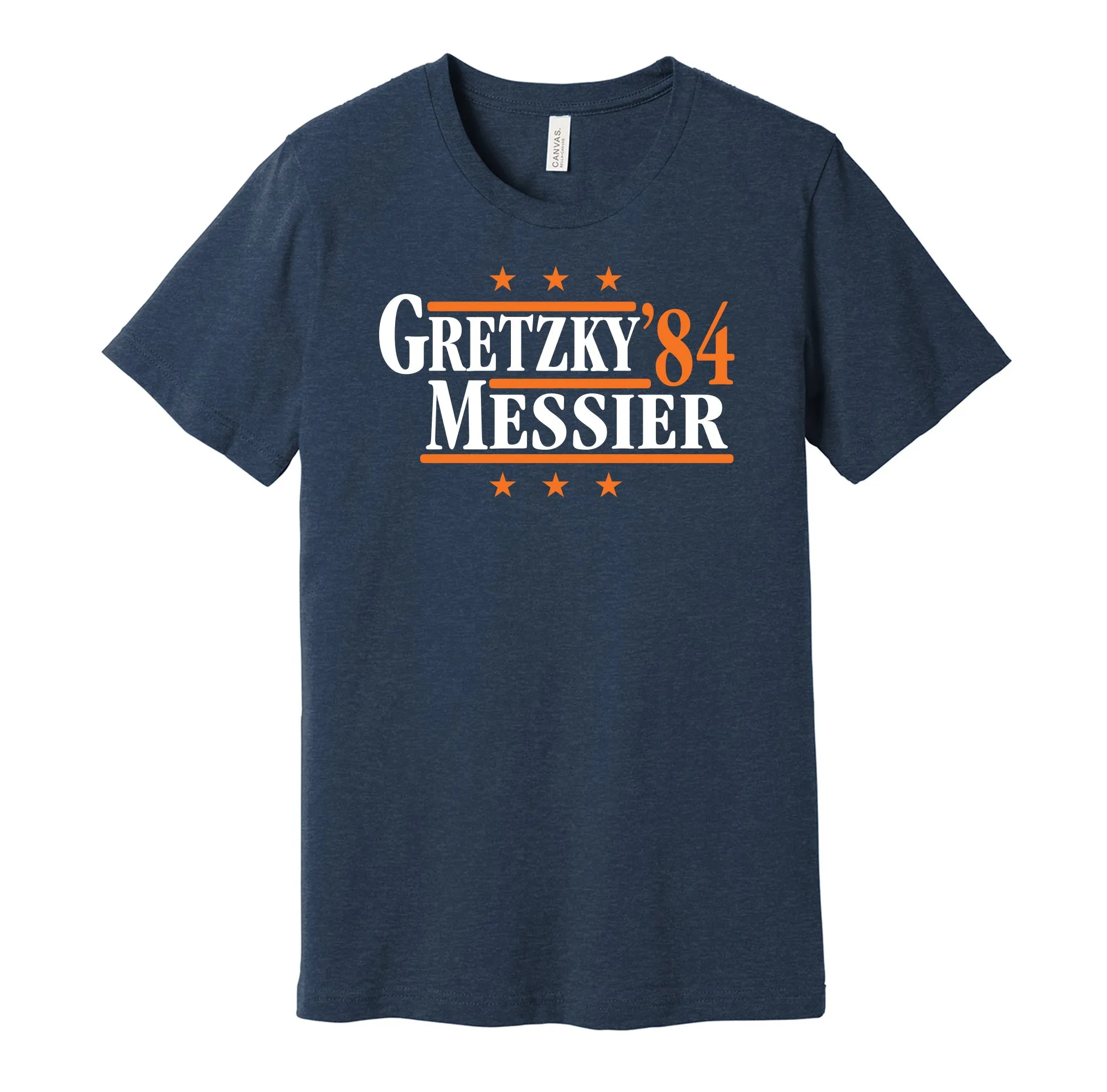 Gretzky & Messier '84 - Edmonton Legends Political Campaign Parody T-Shirt - Hyper Than Hype Shirts